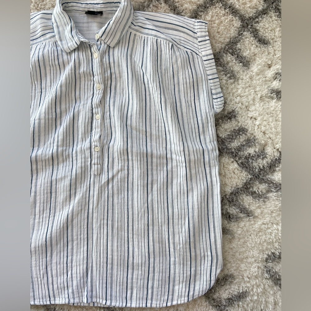all cotton bit oversized top small ann taylor striped boho